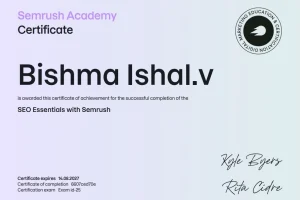 semrush certificate of freelance content writer